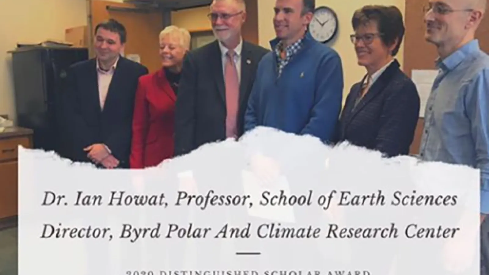 Dr. Ian Howat, 2020 Distinguished Scholar Award recipient