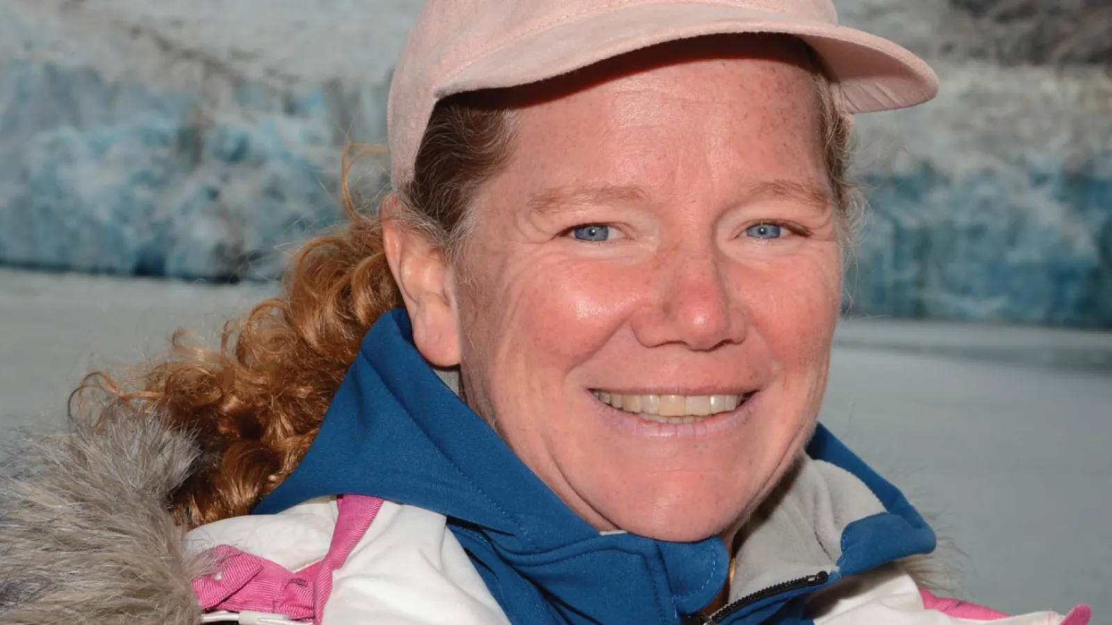 Andrea Donnellan in front of a glacier