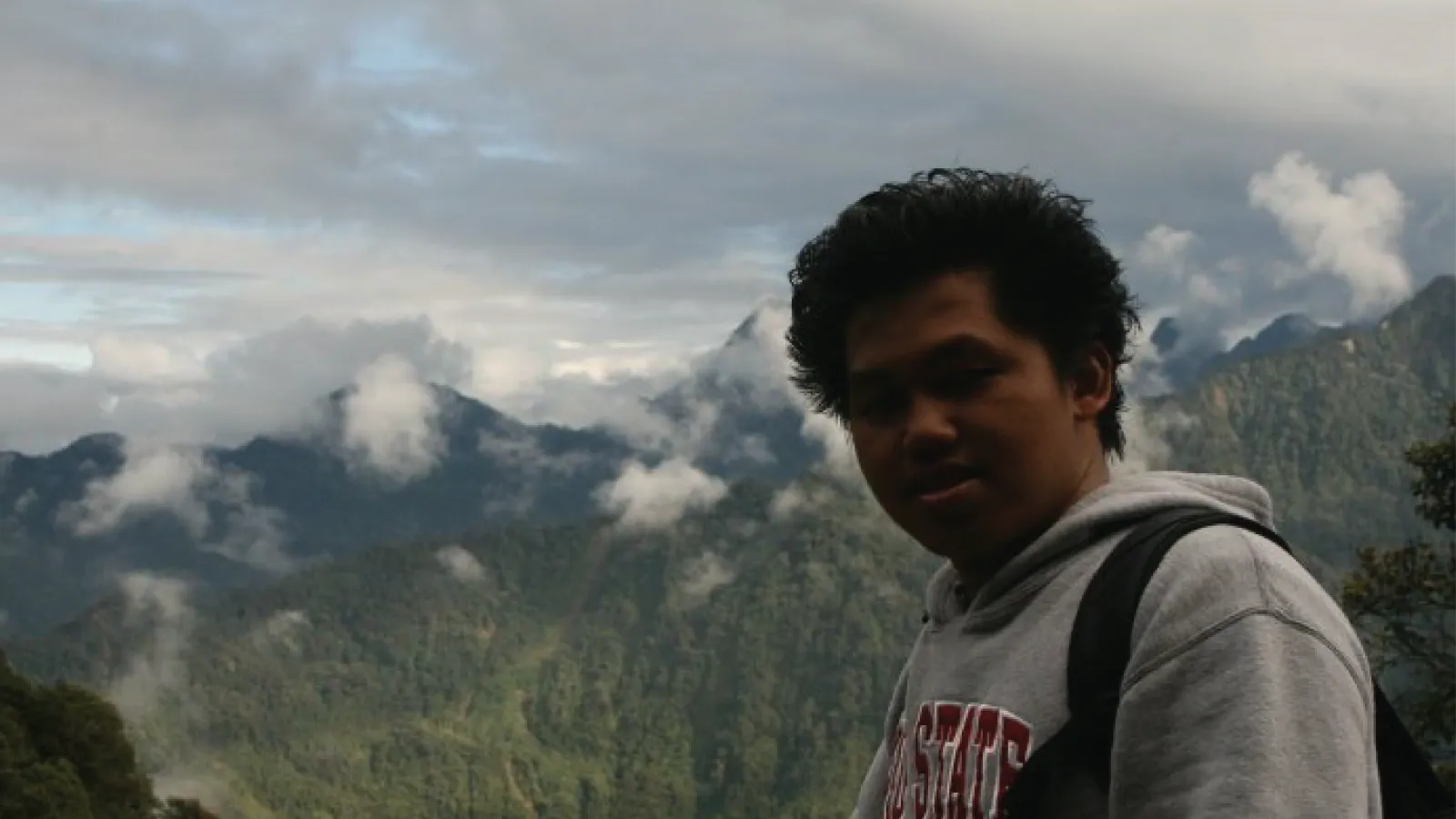 Alum Donaldi Permana atop a mountain