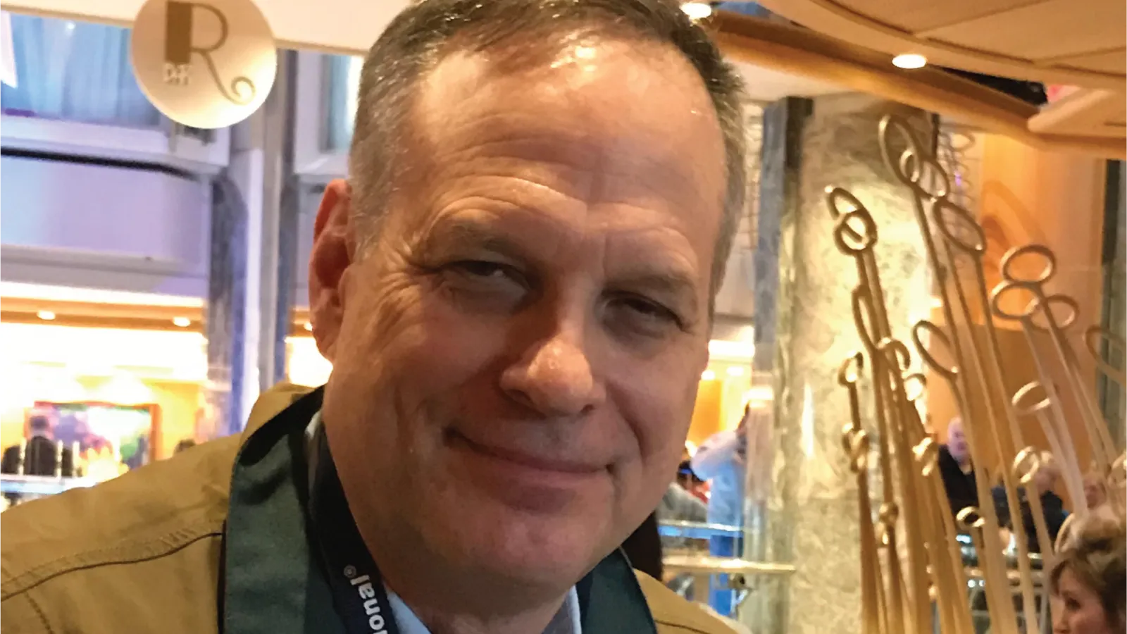 Dale Walker smiles at a restaurant