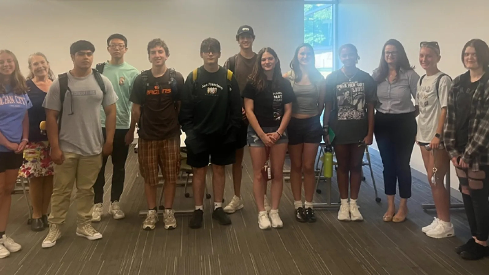 The SES freshman class with Dr. Royce and Dr. Cook. Contributed by Professor Ann Cook. 