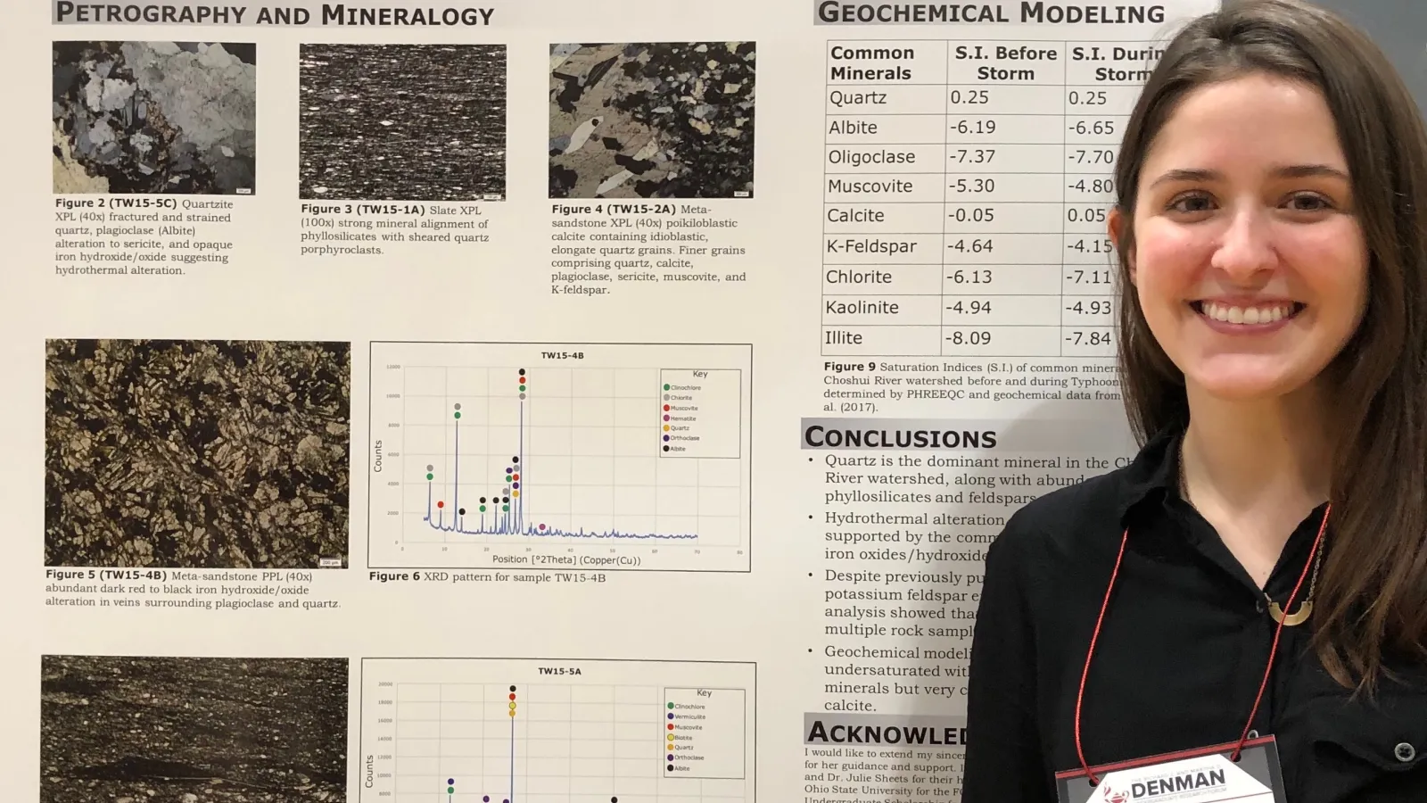 Becky Anderson stands at her poster at thee 2019 Denman Conference