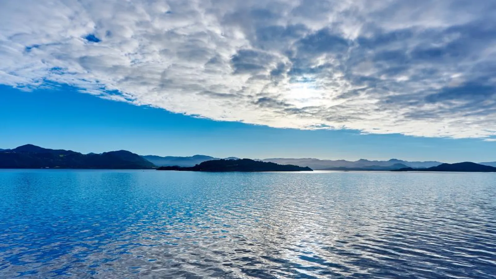 Blue lake and clouds