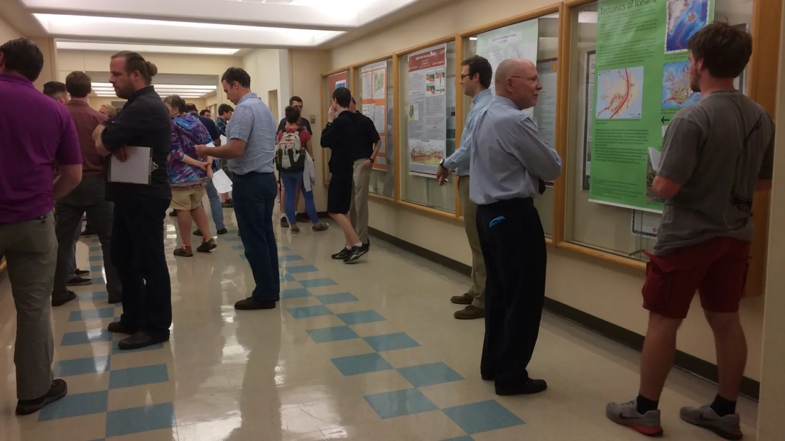 Students present posters for their structural geology class