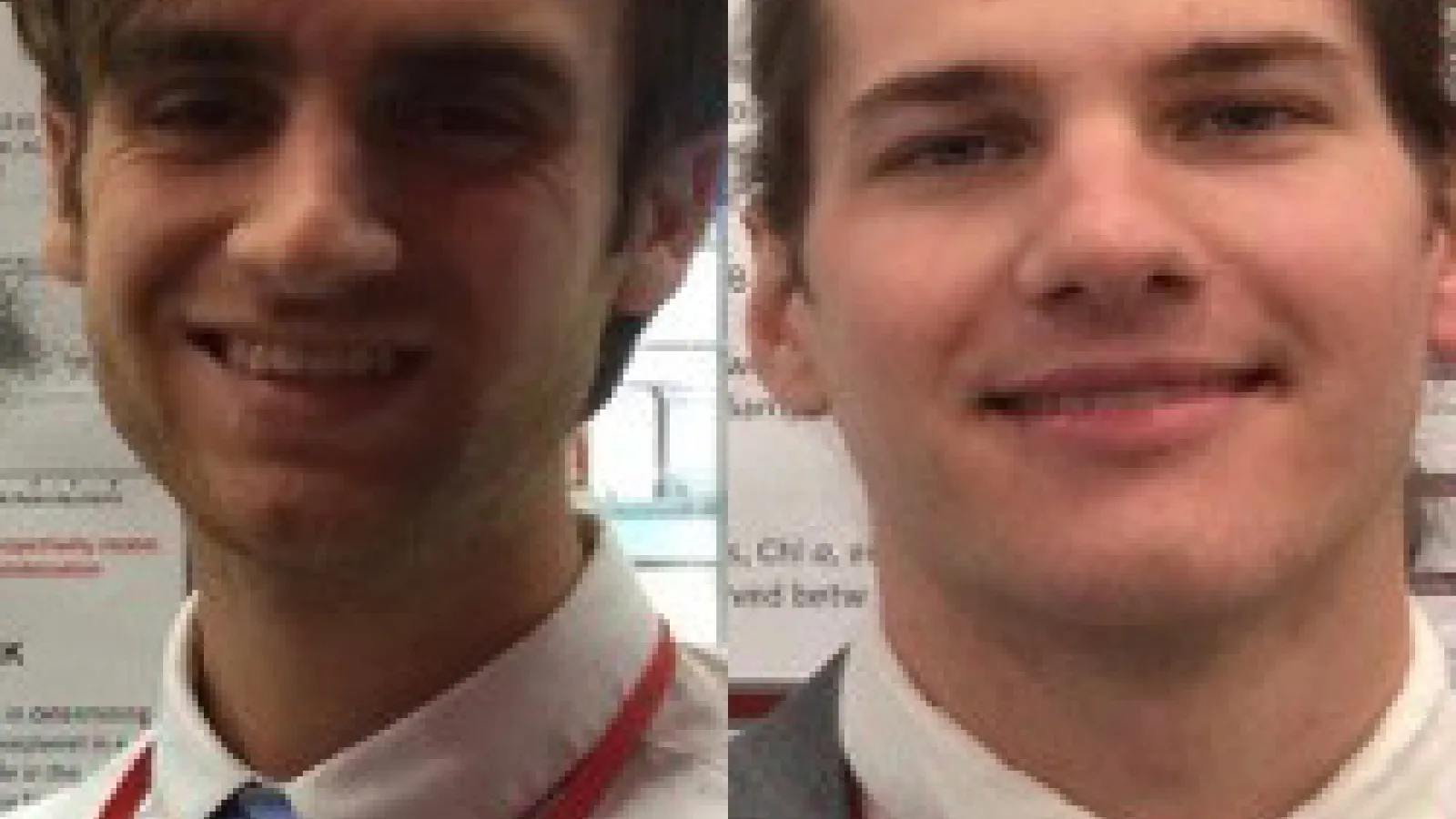 Earth Sciences students Scott Hull and Alec Moore at the Denman
