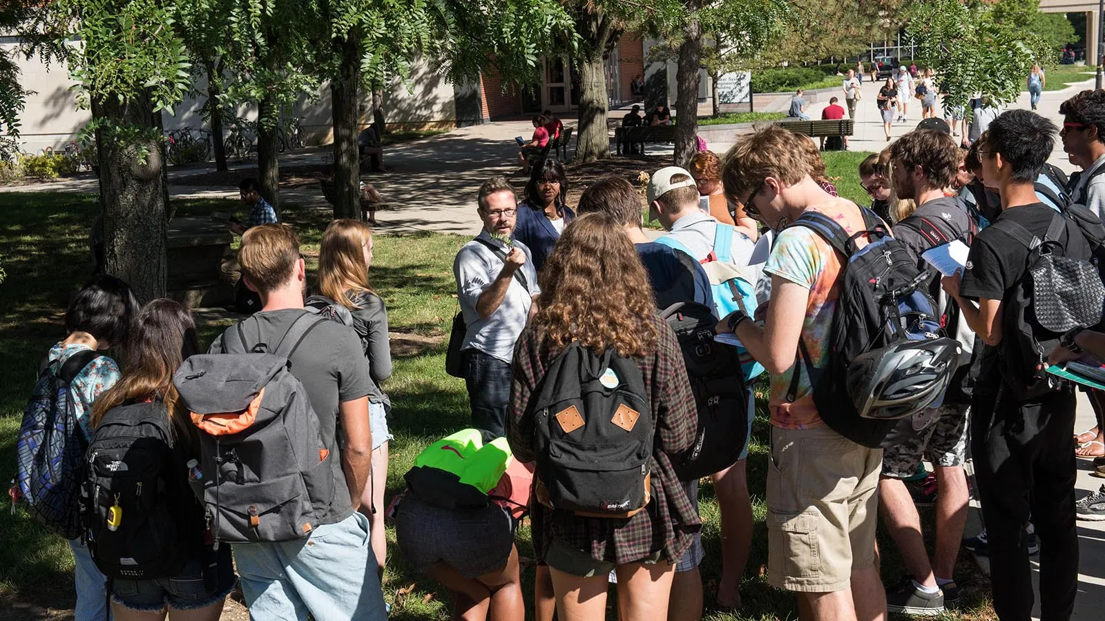 Students in outdoor class