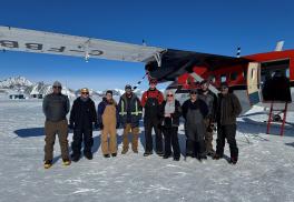 POLENET 2024-25 field team and Twin Otter aircraft crew at Union Glacier, Antarctica