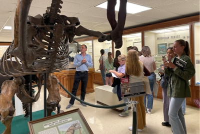 students from Columbus School for Girls stand in Orton Geological Museum