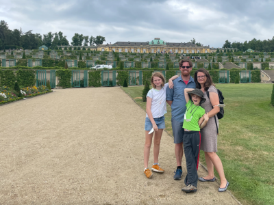 Prof. Cook and her family at Sanssouci Palace in Potsdam. 