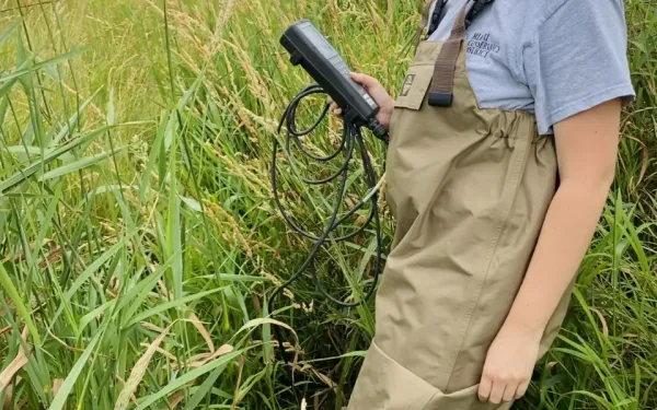 Female standing in field 