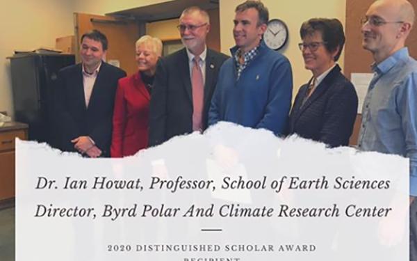 Dr. Ian Howat, 2020 Distinguished Scholar Award recipient