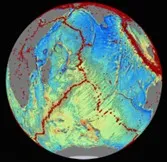Globe with ocean topography