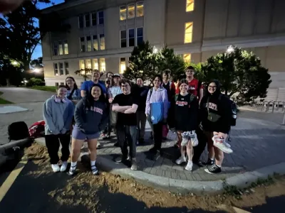 The Field Camp team departing from Mendenhall at 5:30 am.
