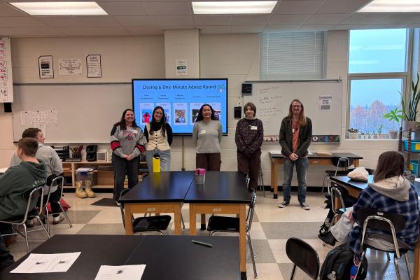 This shows the graduate students who presented and visited on Thursday for the Westerville central high school visit.