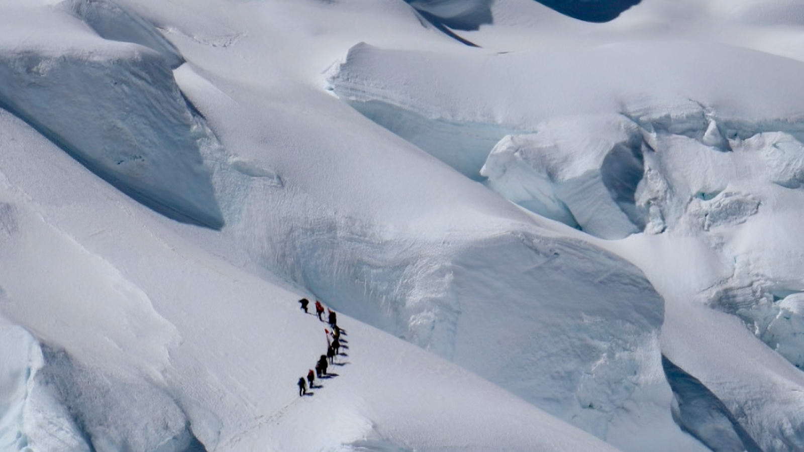Climbers on the Huascaran as part of ice core expedition.