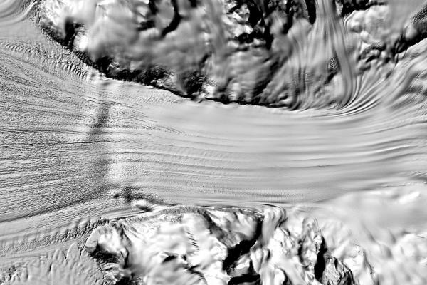 Topography of glacier south of Dry Valleys, Antarctica