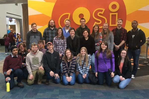 Photo of prospective and current students, who visited COSI on Saturday