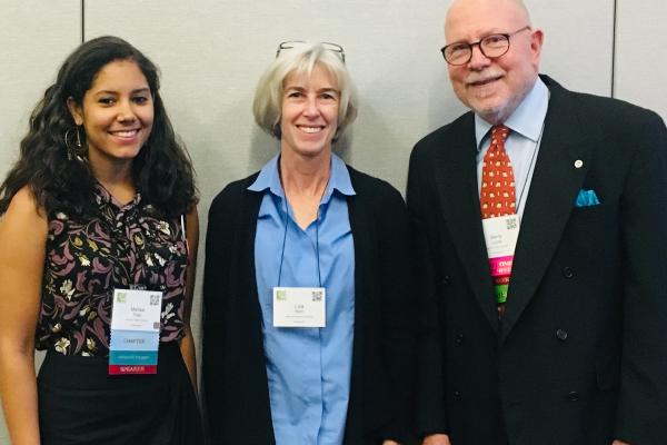 Professor Berry Lyons and student Melisa Diaz posed with NSF program director Elizabeth Rom at SACNAS