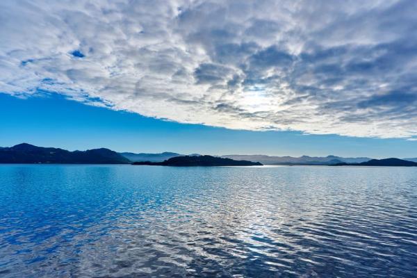 Blue lake and clouds