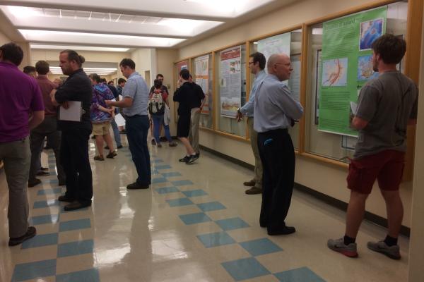 Students present posters for their structural geology class