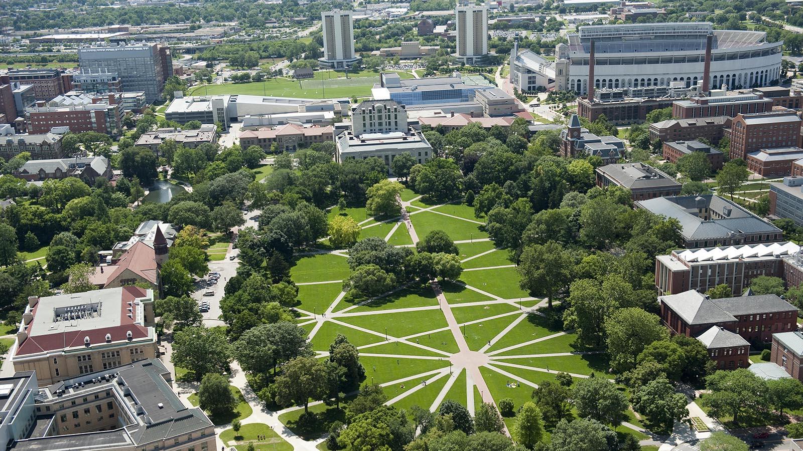Aerial view of Ohio State Oval