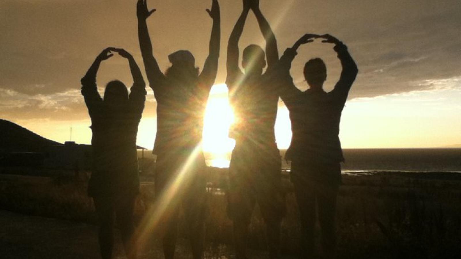 O-H-I-O at sunset on Field Camp